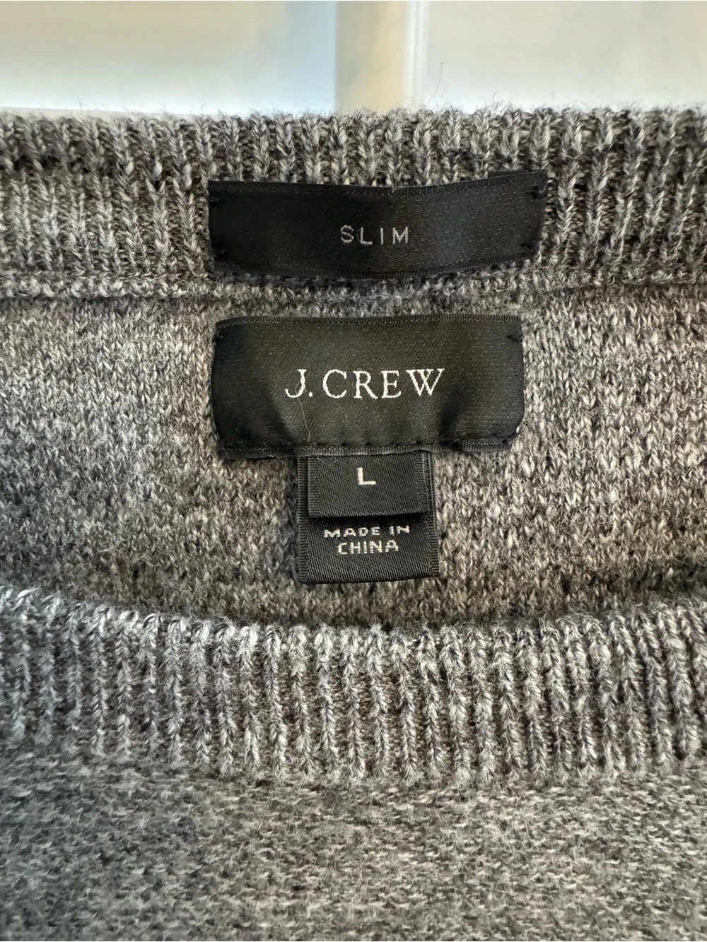J. Crew men’s Slim charcoal gray crewneck sweater size Large